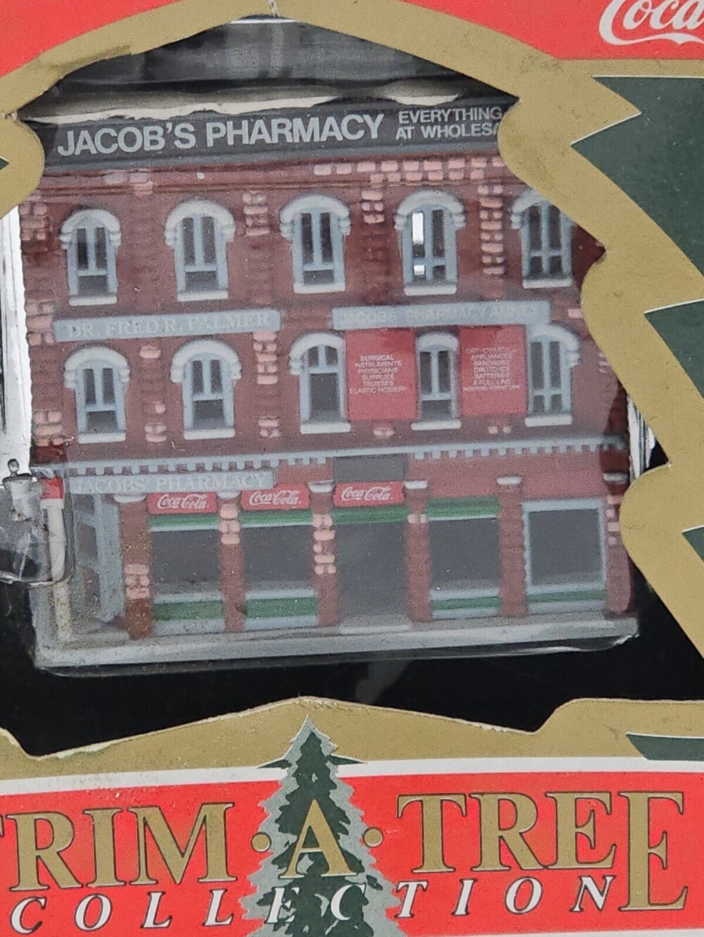 Coca Cola Trim A Tree Collection "Jacob's Pharmacy", 1991 Hanging Ornament